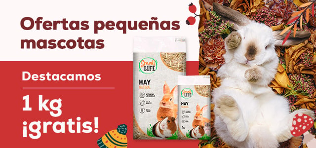 Pequeñas mascotas 🐰 | 1 Kg ¡gratis! con heno natural Small Life 2 kg