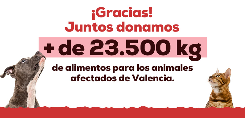 Donacion alimentos animales afectados valencia