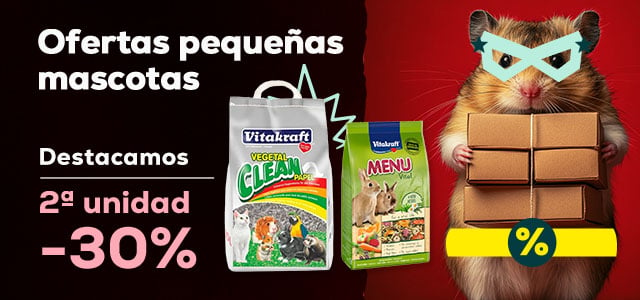 Pequeñas mascotas  🐰 |  2ª ud -30% en comida y lecho Vitakraft