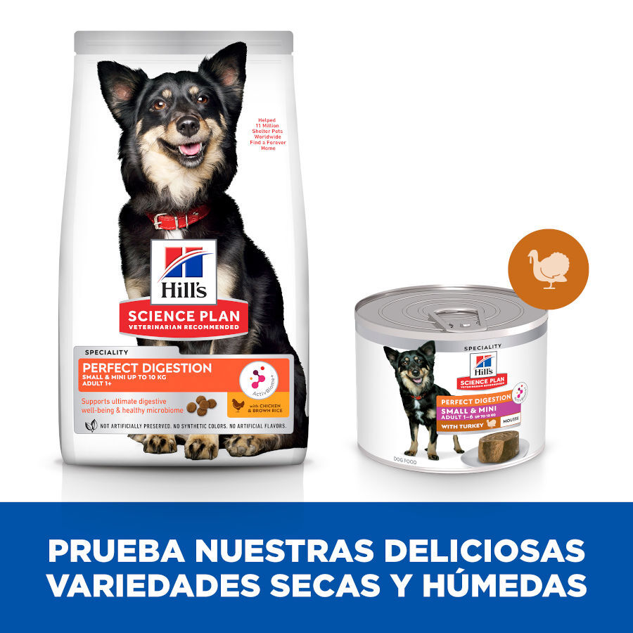 Hill's Science Plan Adult Small & Mini Perfect Digestion Mousse de Pavo lata para perros, , large image number null