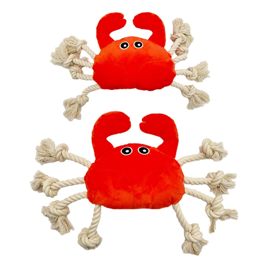 Tootoy! Comfort Fresh Crab peluche con cuerda para perros, , large image number null