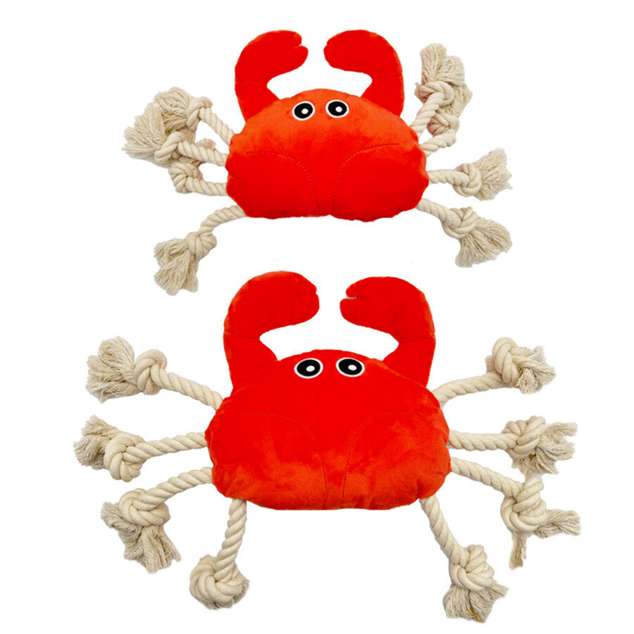 Tootoy! Comfort Fresh Crab peluche con cuerda para perros, , large image number null