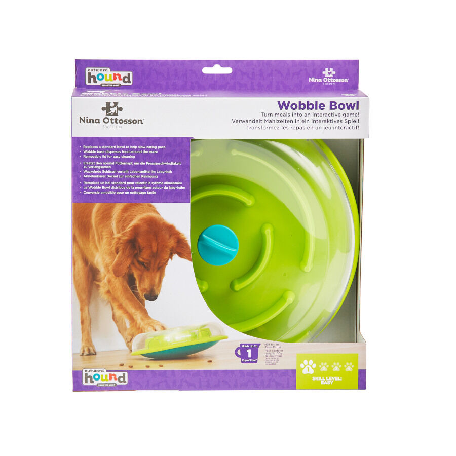 Outward Hound Nina Ottosson Wobble Bowl Juguete Interactivo Portagolosinas para perros, , large image number null