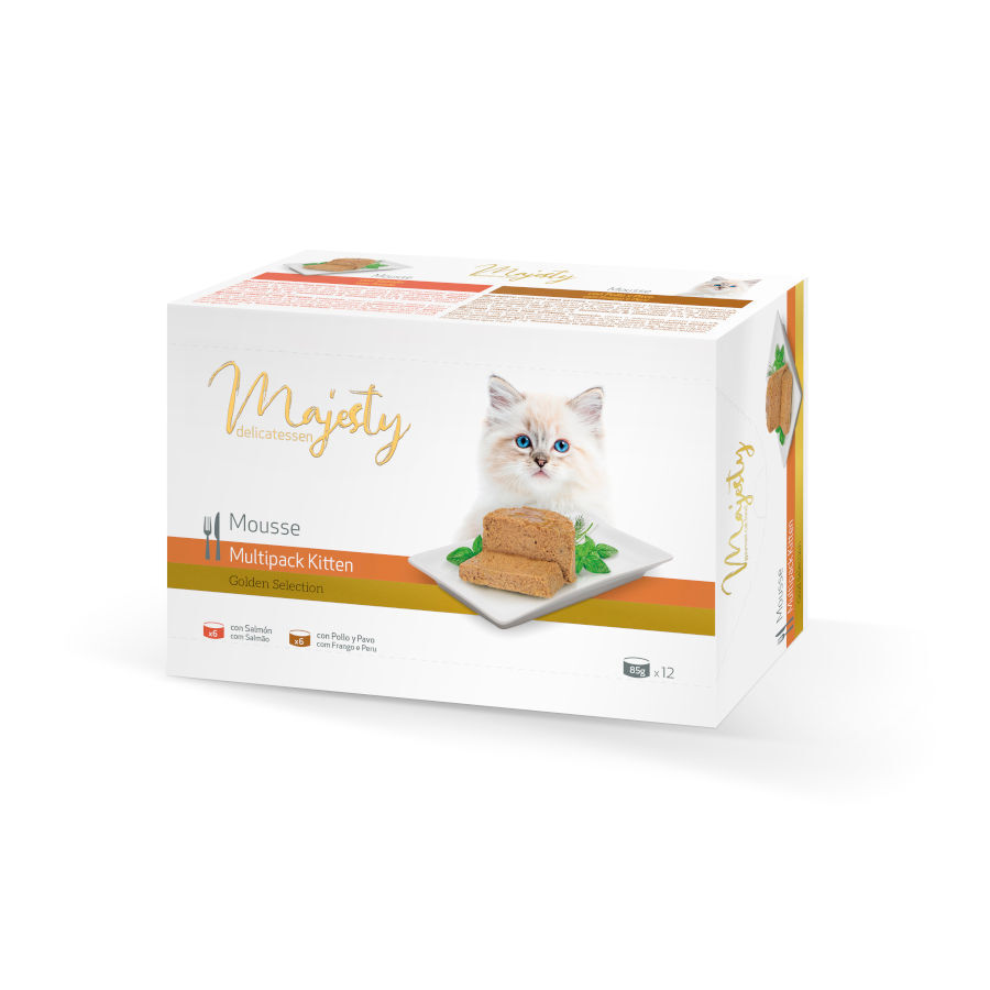 Majesty Kitten Mousse de Pollo y Pavo lata, , large image number null