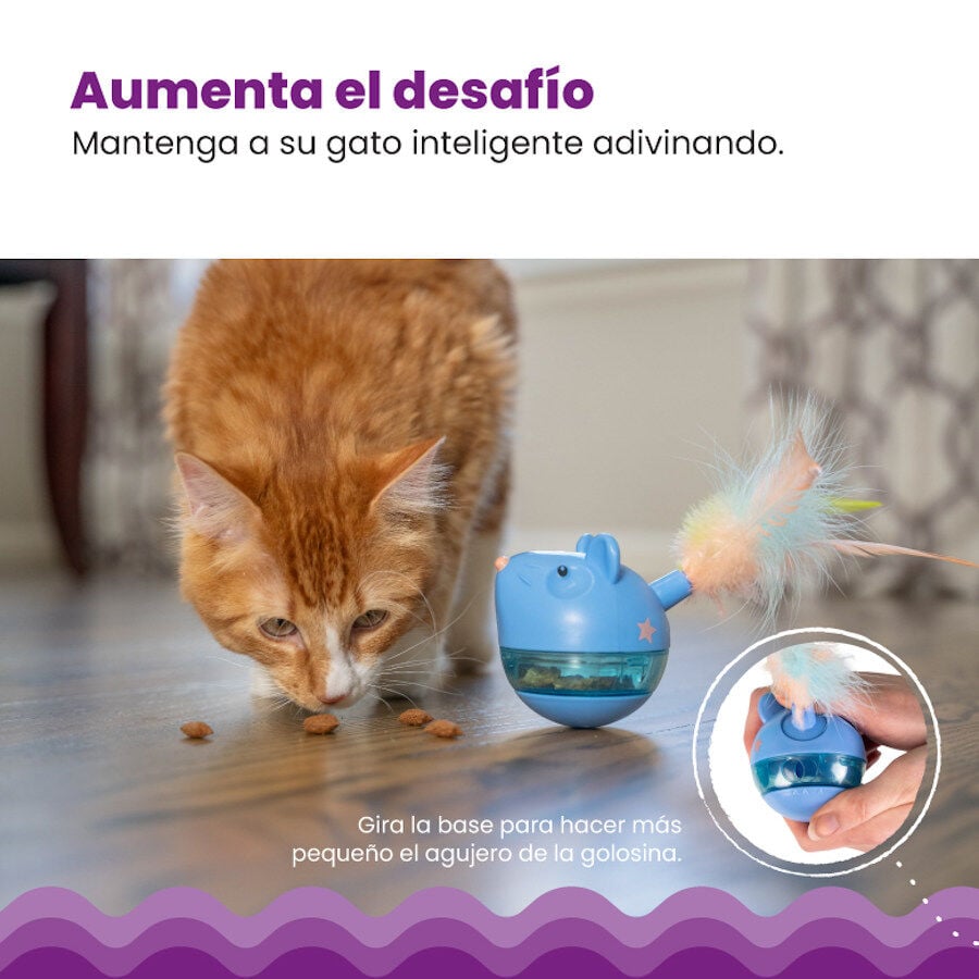 Outward Hound Catstages Hunt n'Swat Treat Trumbler Ratón Interactivo con Plumas para gatos, , large image number null