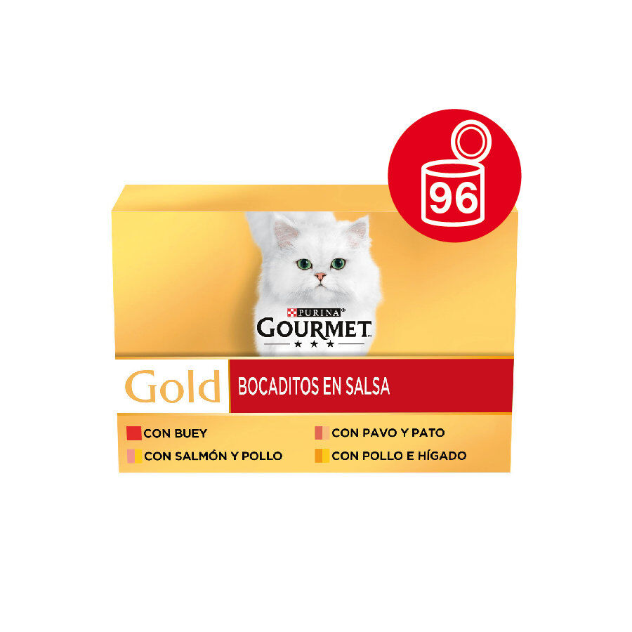 Gourmet Gold Bocaditos en salsa latas para gatos, , large image number null