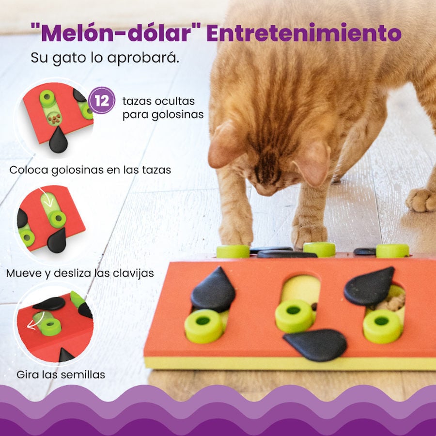 Outward Hound Catstages Nina Ottosson Puzzle & Play Melon Madness Juguete de Inteligencia para gatos, , large image number null