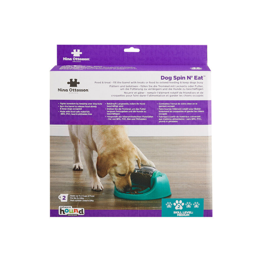 Outward Hound Nina Ottosson Spin N' Eat Juguete Interactivo Giratorio para perros