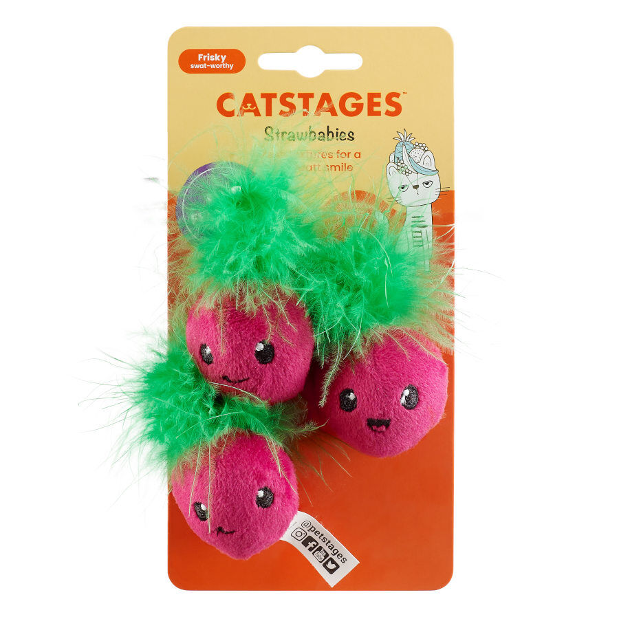 Outward Hound Catstages Strawbabies Peluche de Fresitas para gatos, , large image number null