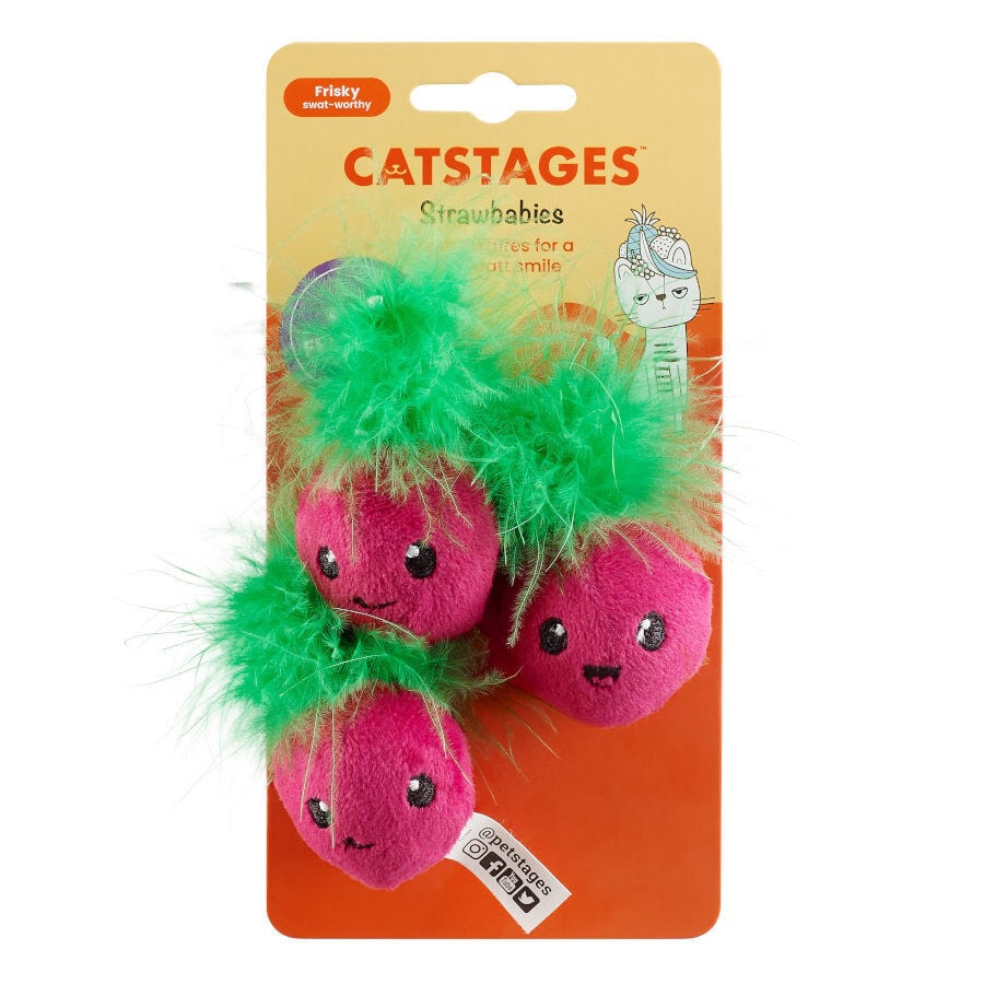 Outward Hound Catstages Strawbabies Peluche de Fresitas para gatos, , large image number null