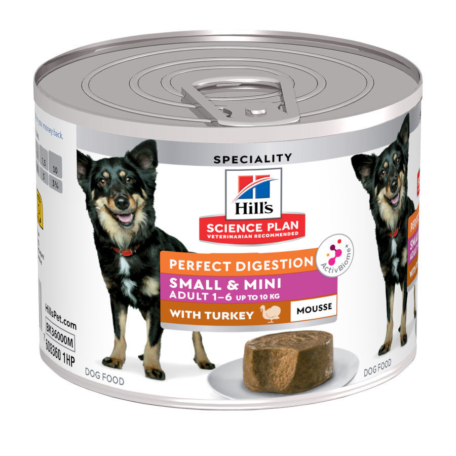Hill's Science Plan Adult Small & Mini Perfect Digestion Mousse de Pavo lata para perros