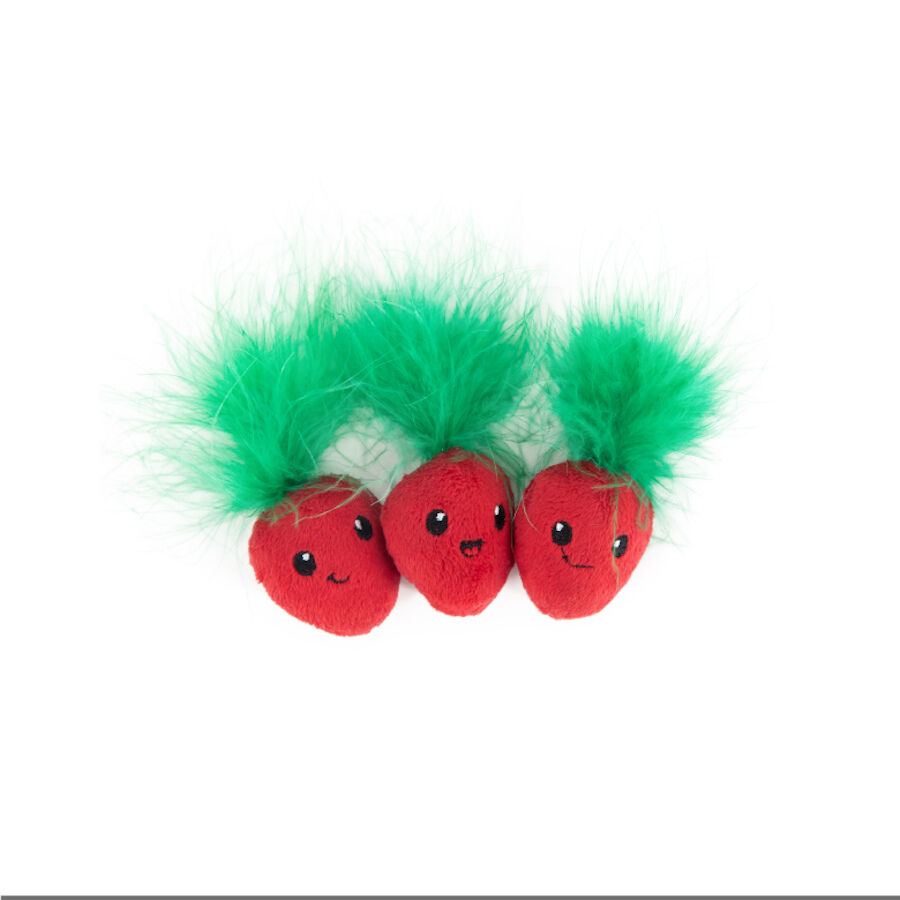 Outward Hound Catstages Strawbabies Peluche de Fresitas para gatos