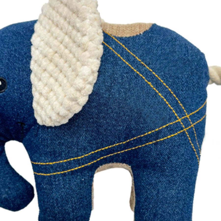 Tootoy! Comfort Denim Elephant peluche con sonido para perros, , large image number null