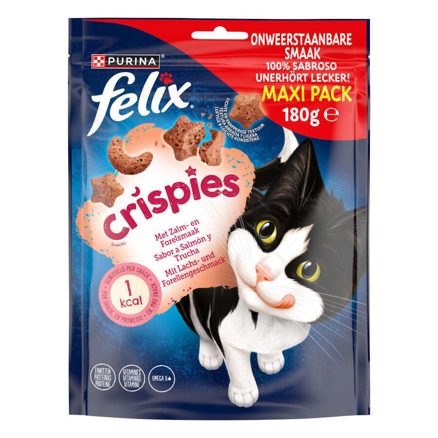 Felix Crispies Bocaditos de Salmón y Trucha Maxi para gatos, , large image number null