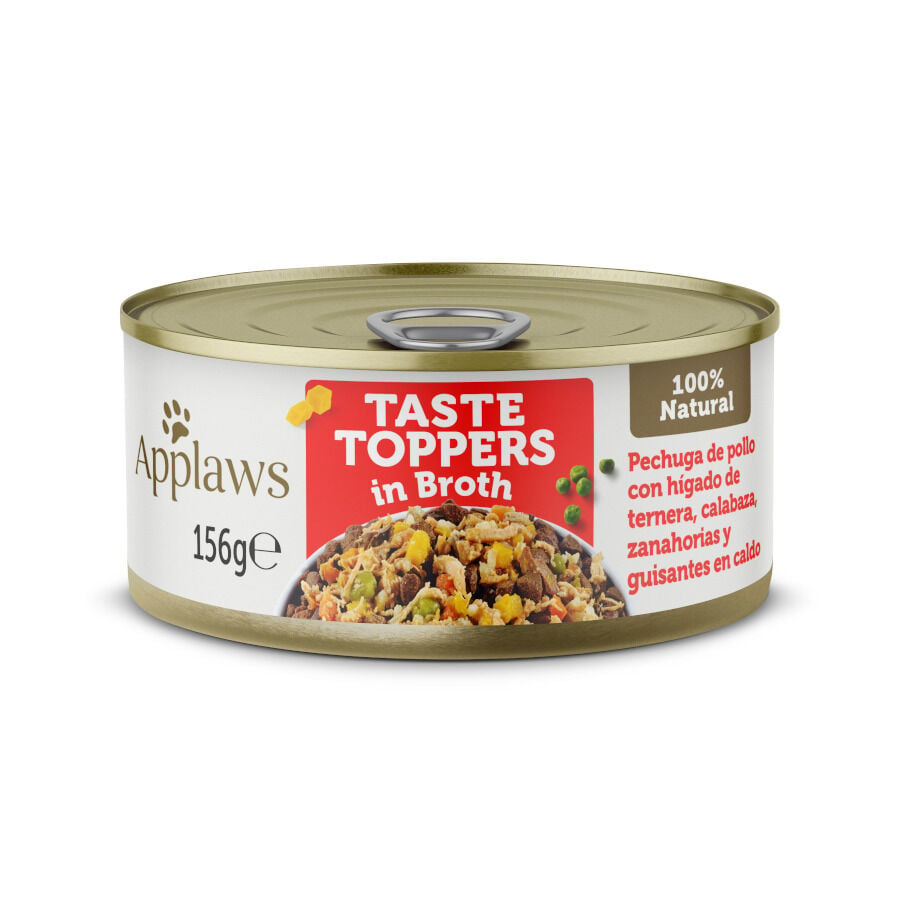 156 g Applaws Taste Toppers Pollo con Hígado de Ternera y Vegetales en Caldo lata para perros, , large image number null