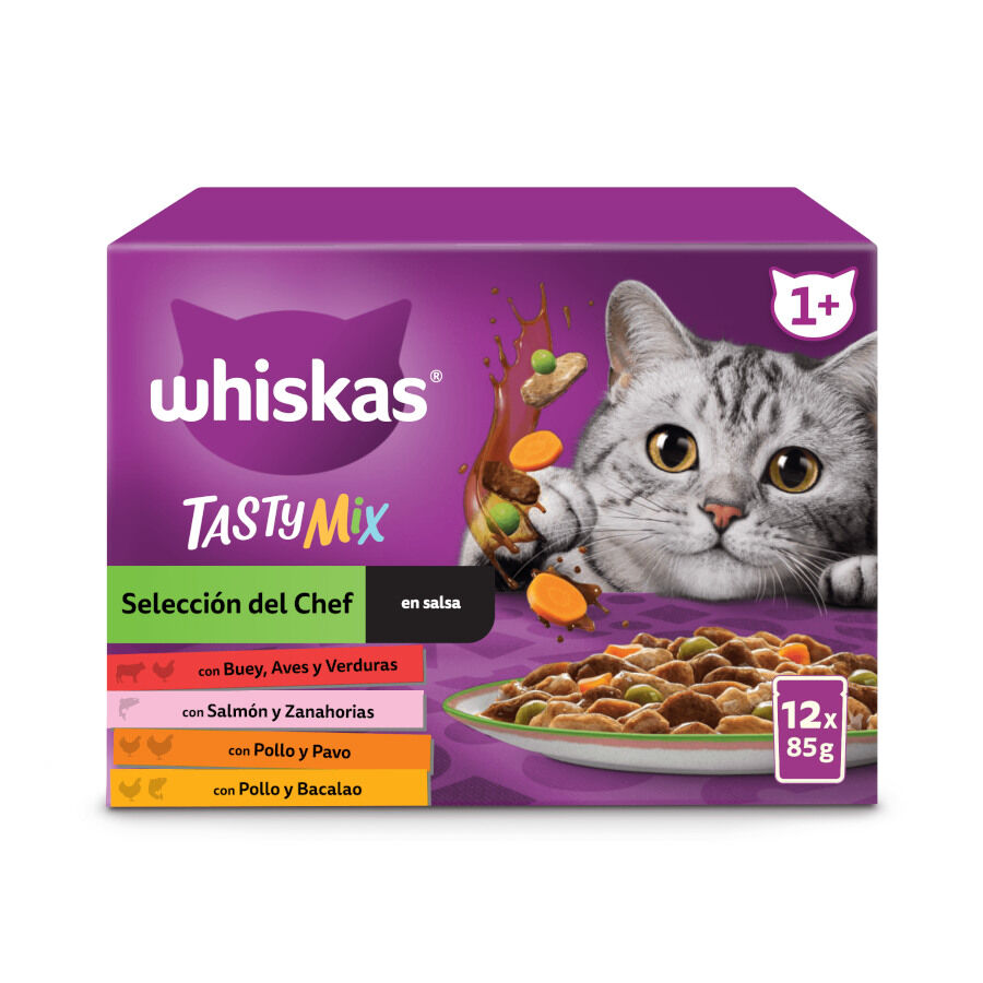 Whiskas Tasty Mix Selección del Chef en Salsa sobre para gatos, , large image number null