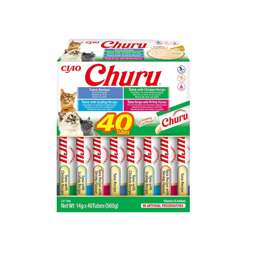 Churu Variedades de Atún con Marisco Snack Líquido para gatos, , large image number null