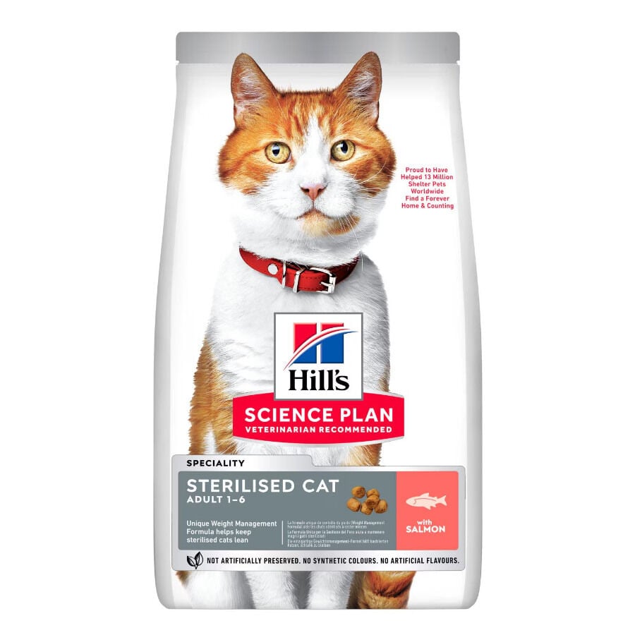 Hill's Science Plan Sterilised Adult Salmón pienso para gatos, , large image number null