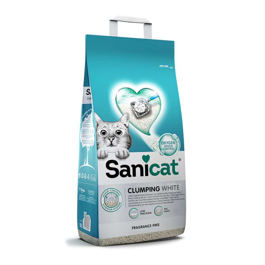 Sanicat Clumping White Arena Blanca Aglomerante perfumada para gatos, , large image number null