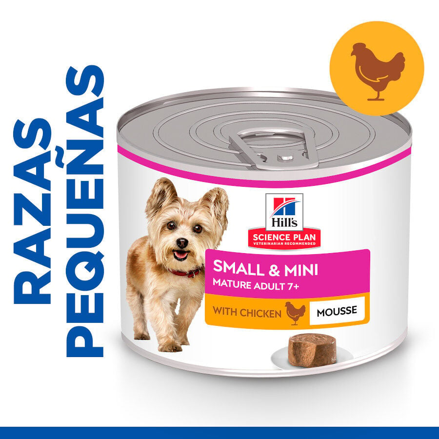 Hill's Science Plan Mature Small & Mini Mousse de Pollo lata para perros, , large image number null