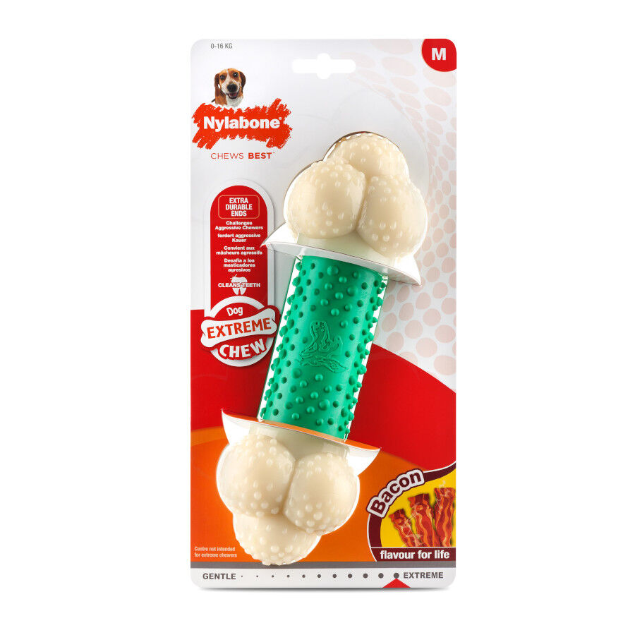 Nylabone Extreme Chew Bacon Double Action Mordedor para perros, , large image number null