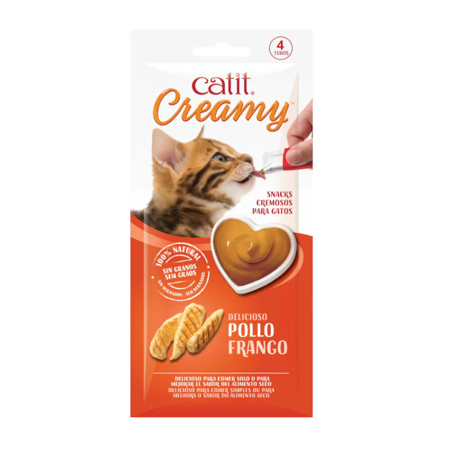 Catit Creamy Snack Líquido de Pollo para gatos