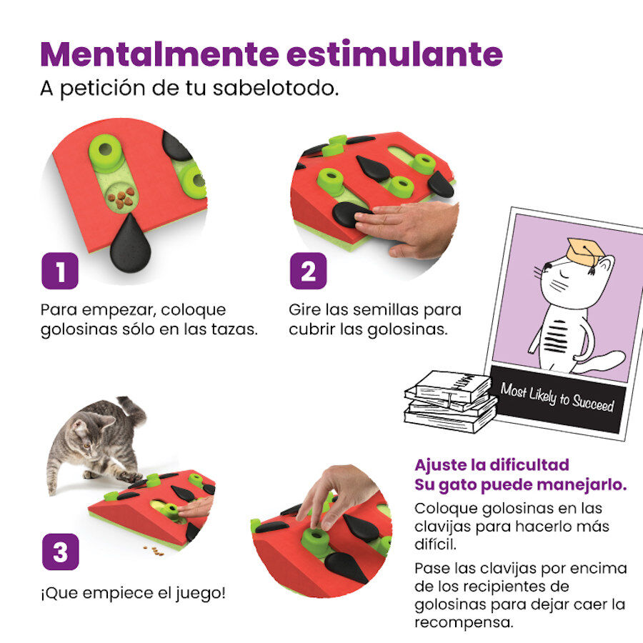 Outward Hound Catstages Nina Ottosson Puzzle & Play Melon Madness Juguete de Inteligencia para gatos, , large image number null