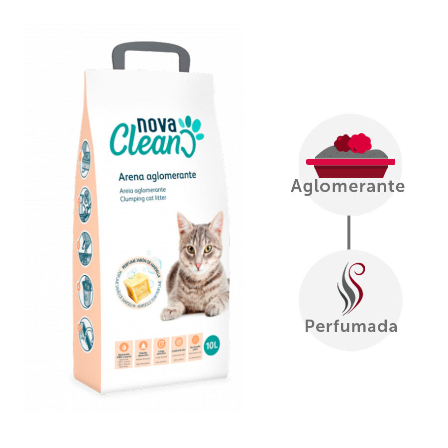 Cat's Best Arena para Gatos Aglomerante EcoPlus 10L (4,3 kg). Arena  Biodegradable Hasta 7 Semanas de Uso. Lecho para Gatos de Fibra Vegetal