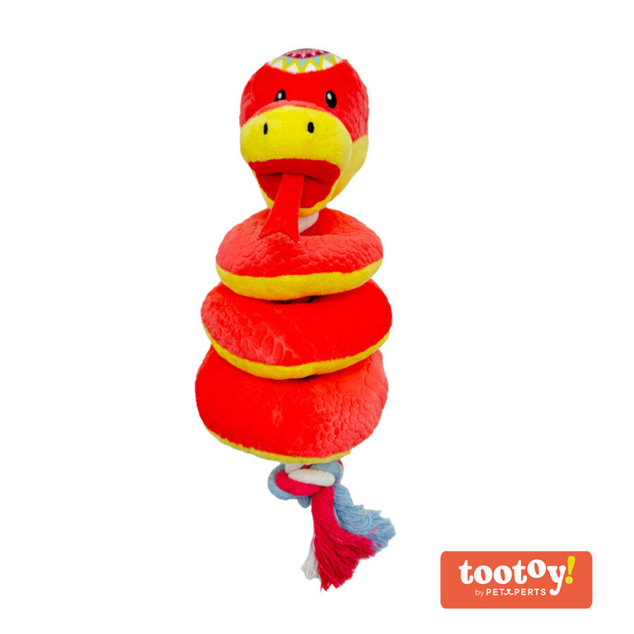 Tootoy! Comfort Ring Snake Cuddler peluche con cuerda para perros