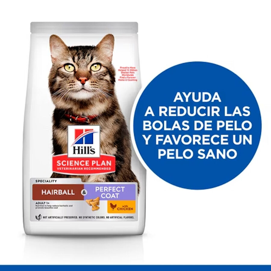 Hill's Science Plan Adult Hairball & Perfect Coat Pollo pienso para gatos, , large image number null