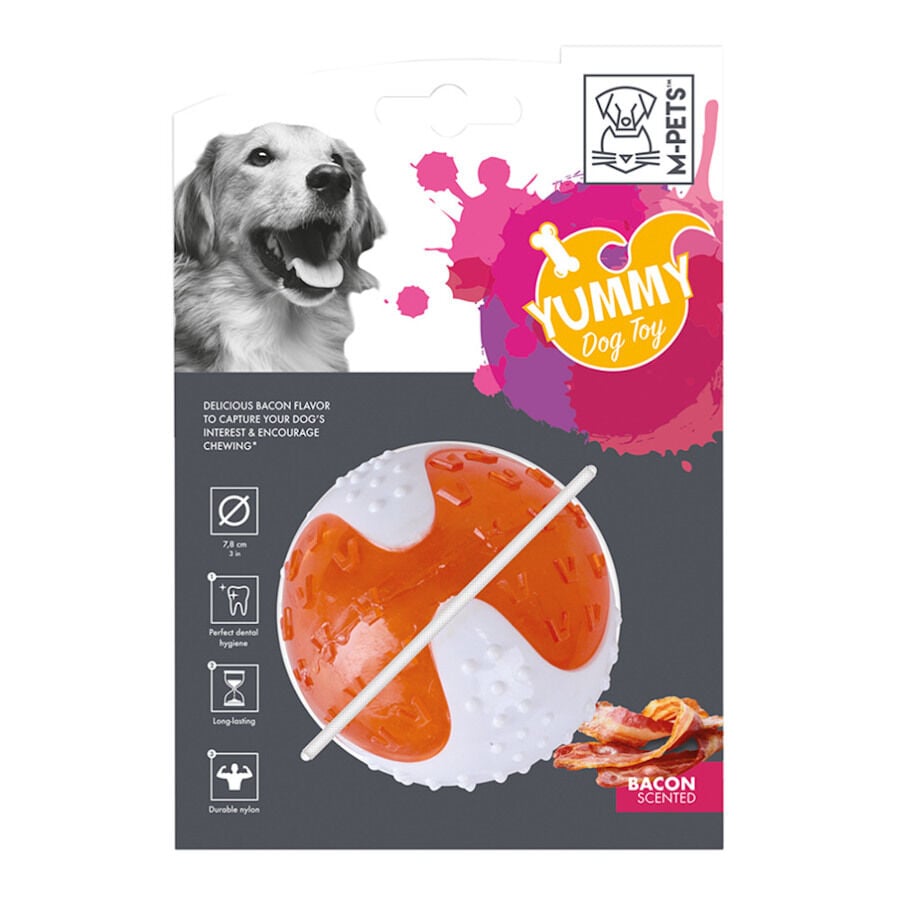 M-Pets Yummy Juguete Bola con Sabor a Tocino para perros, , large image number null