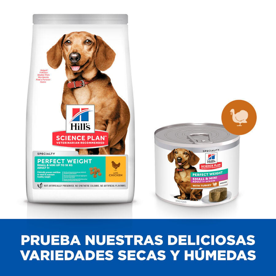 Hill's Science Plan Adult Small & Mini Perfect Weight Mousse de Pavo lata para perros, , large image number null