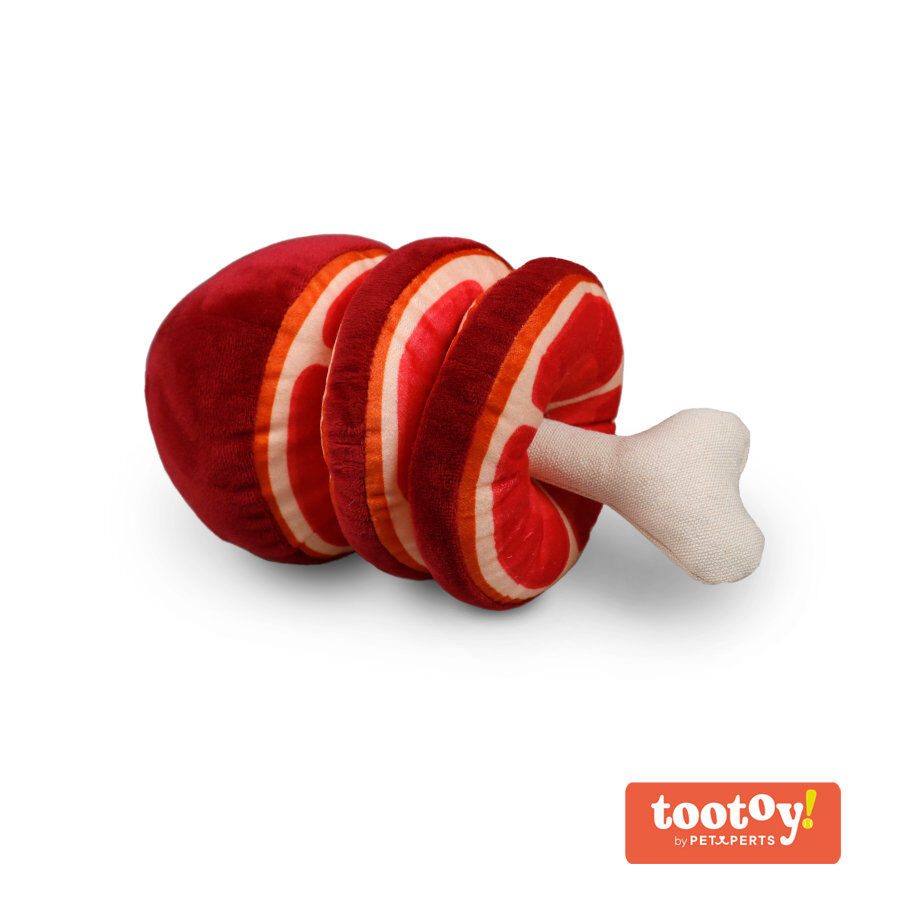 Tootoy! Comfort Beefy Thigh Cuddler peluche con sonido para perros