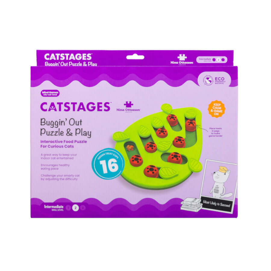 Outward Hound Catstages Puzzle & Play Buggin’ Out Juguete de Inteligencia para gatos, , large image number null