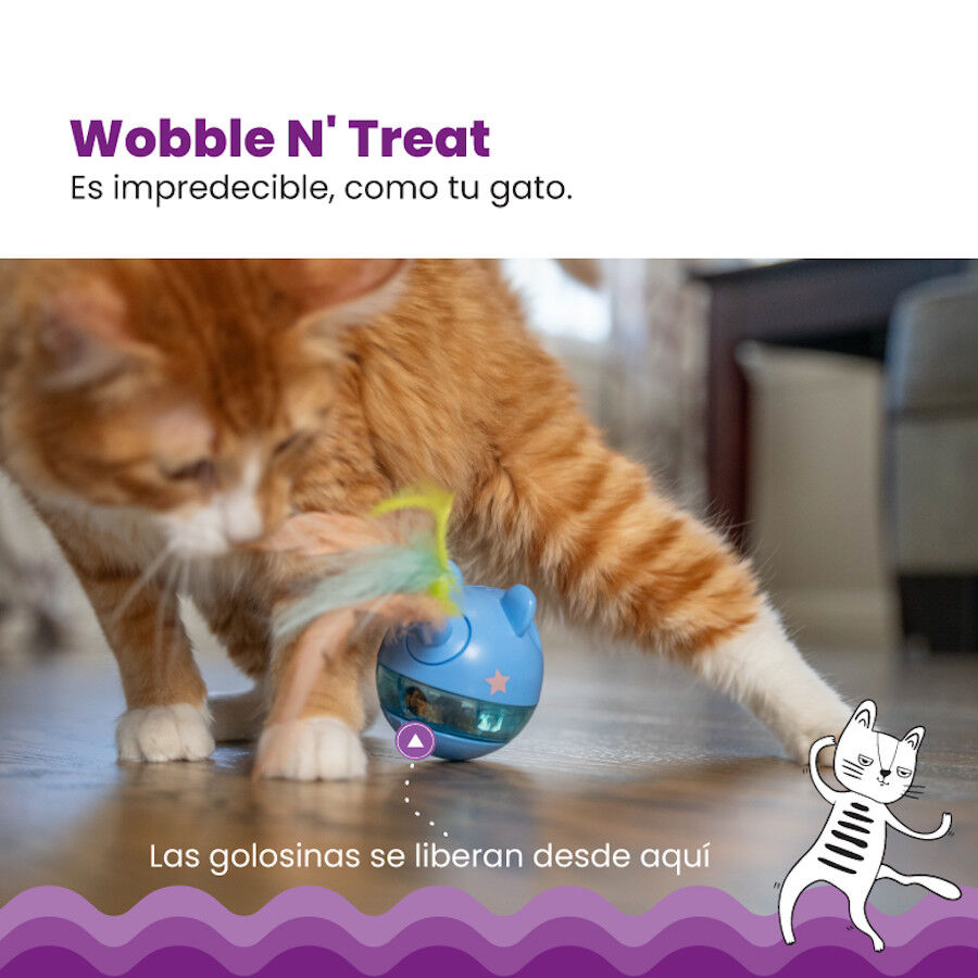 Outward Hound Catstages Hunt n'Swat Treat Trumbler Ratón Interactivo con Plumas para gatos, , large image number null