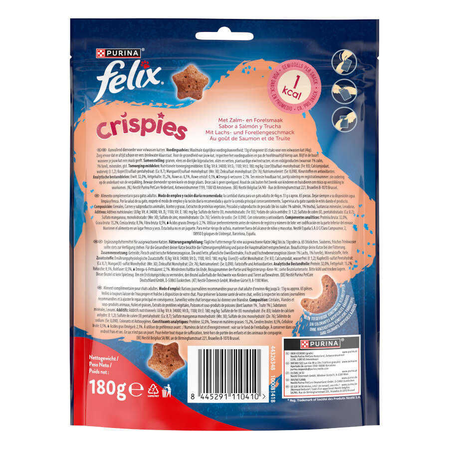 Felix Crispies Bocaditos de Salmón y Trucha Maxi Pack para gatos, , large image number null