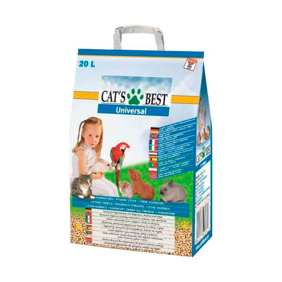 Cat's Best Arena para Gatos Universal 7L (4 kg). Arena para Pájaros,  Conejos Biodegradable Sin Polvo. Lecho para Gatos Ecológico de Fibra  Vegetal. : : Productos para mascotas