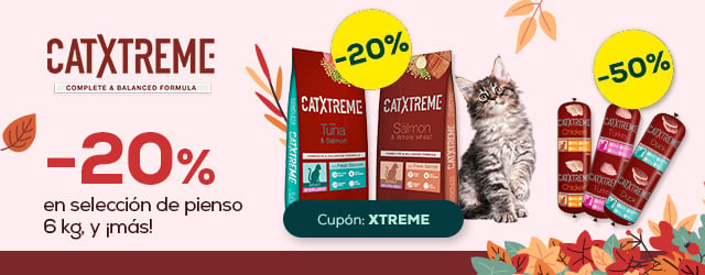 Catxtreme: -20% en selección de pienso 6 kg y -50% en selección de packs de snacks 6 x 180g