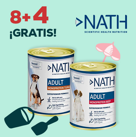 Nath: 8 + 4 gratis  en selección de húmedo para perro 12 x 200 y 400 g.