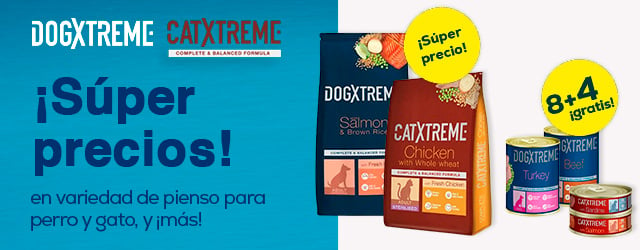 Dogxtreme y Catxtreme: ¡Súper precio! en variedad de pienso para perro y gato y 8 + 4 gratis en selección de packs de húmedo para perro y gato