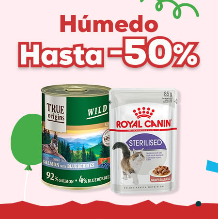 Hasta -50% en selección de  comida húmeda para perro y gato