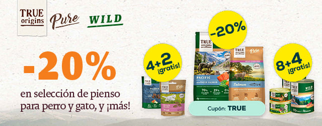 True Origins: -20% en selección de pienso para perro y gato t 8 + 4 gratis en selección de packs de húmedo para perro y gato