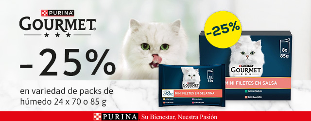 Gourmet: -25% en selección de packs de comida húmeda para gato