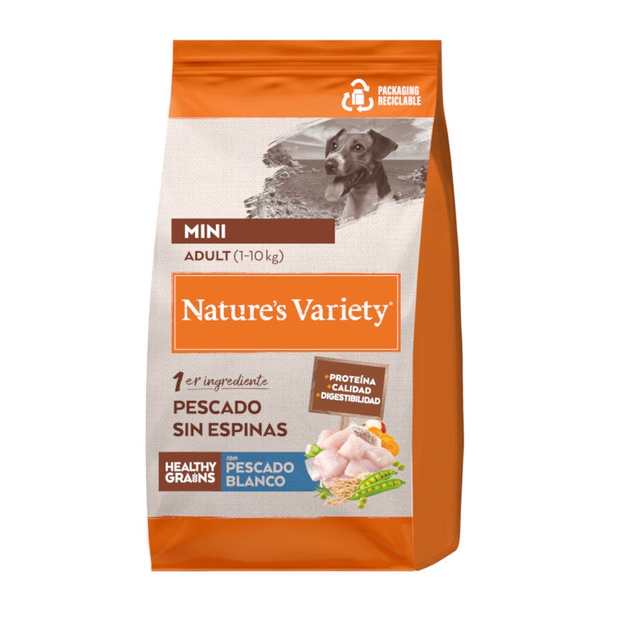 1.5 KG 1.5 kg Nature’s Variety Healthy Grains Adult Mini Pescado Blanco pienso para perros