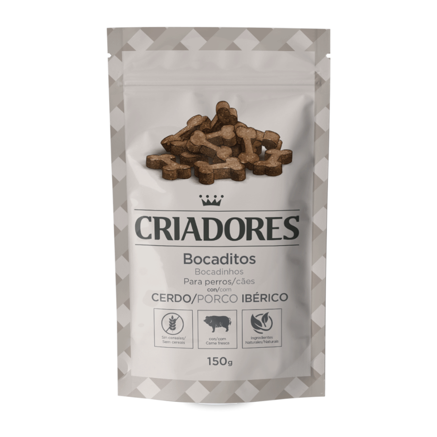 6 bolsitas x 150 g Criadores Cerdo Ibérico Bocaditos para perros ¡Pack ahorro!