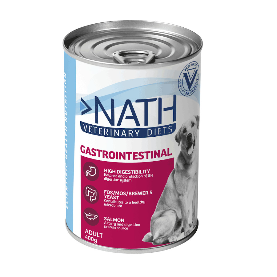 12 latas x 400 g Nath Veterinary Diets Gastrointestinal Salmón lata para perros ¡Pack ahorro!