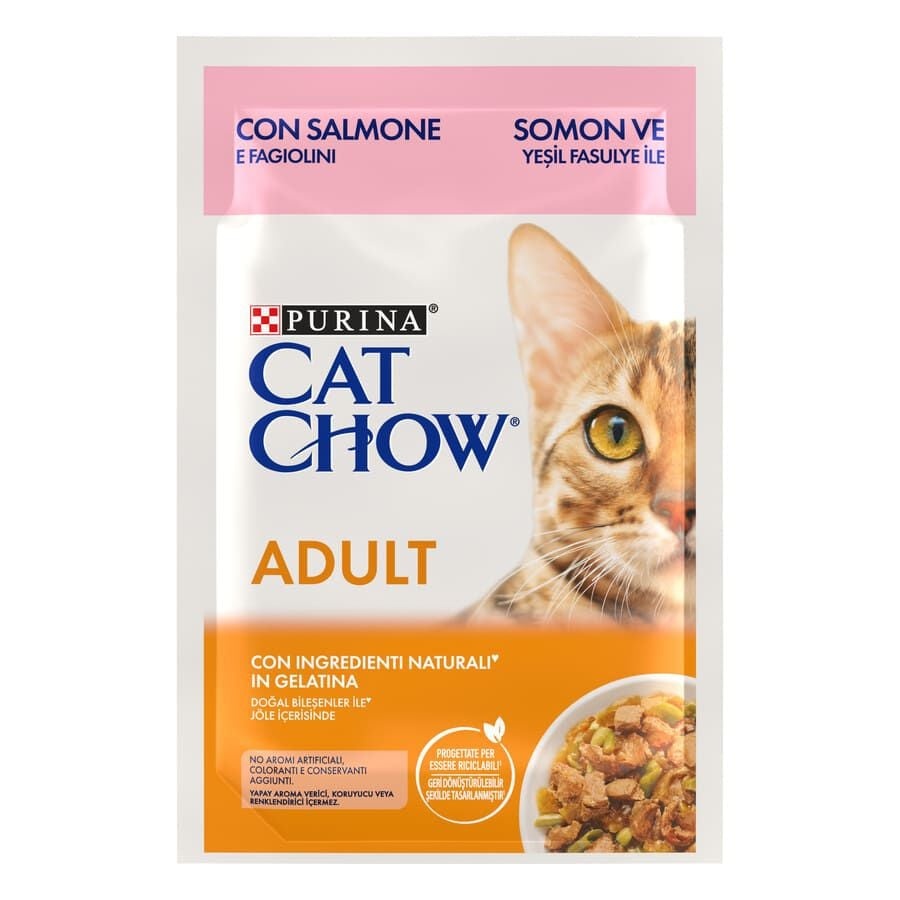 85 g Cat Chow Salmón en Gelatina sobres para gatos