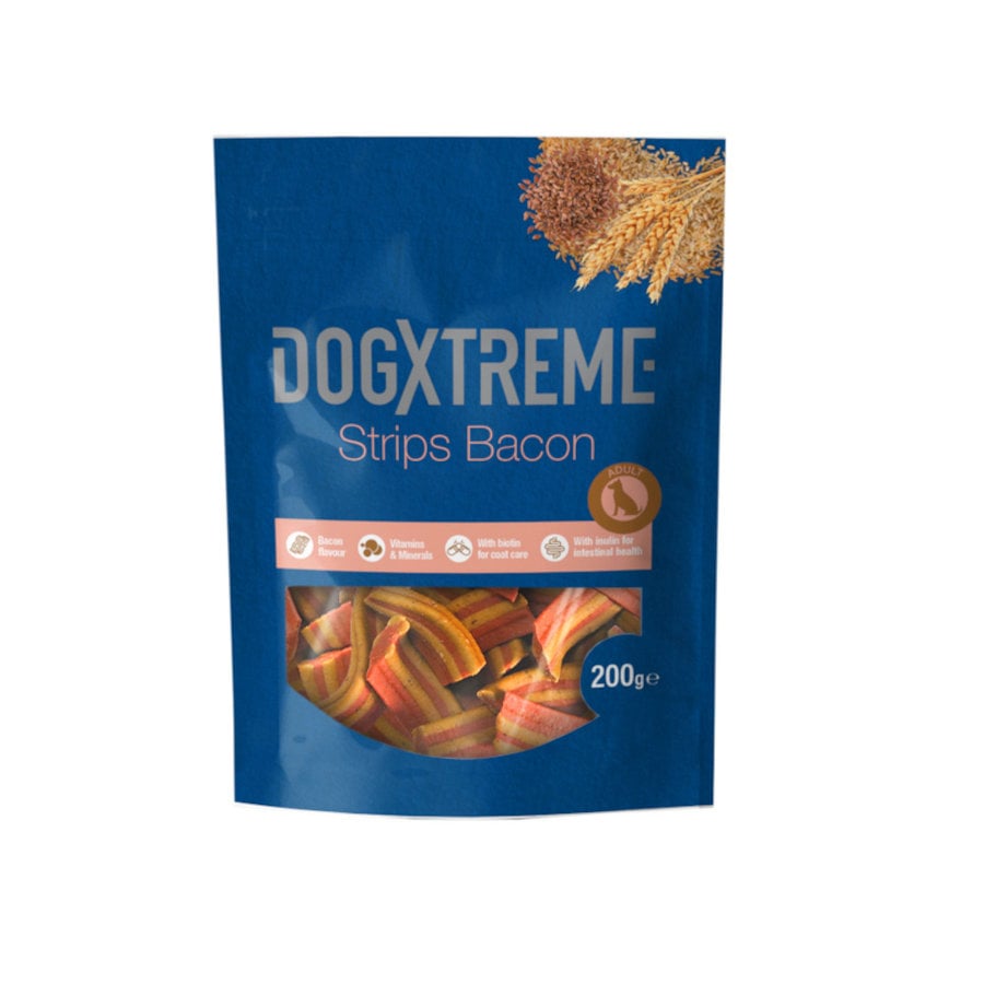 6 bolsitas x 200 g Dogxtreme Tiras de Bacon snack para perros ¡Pack ahorro!