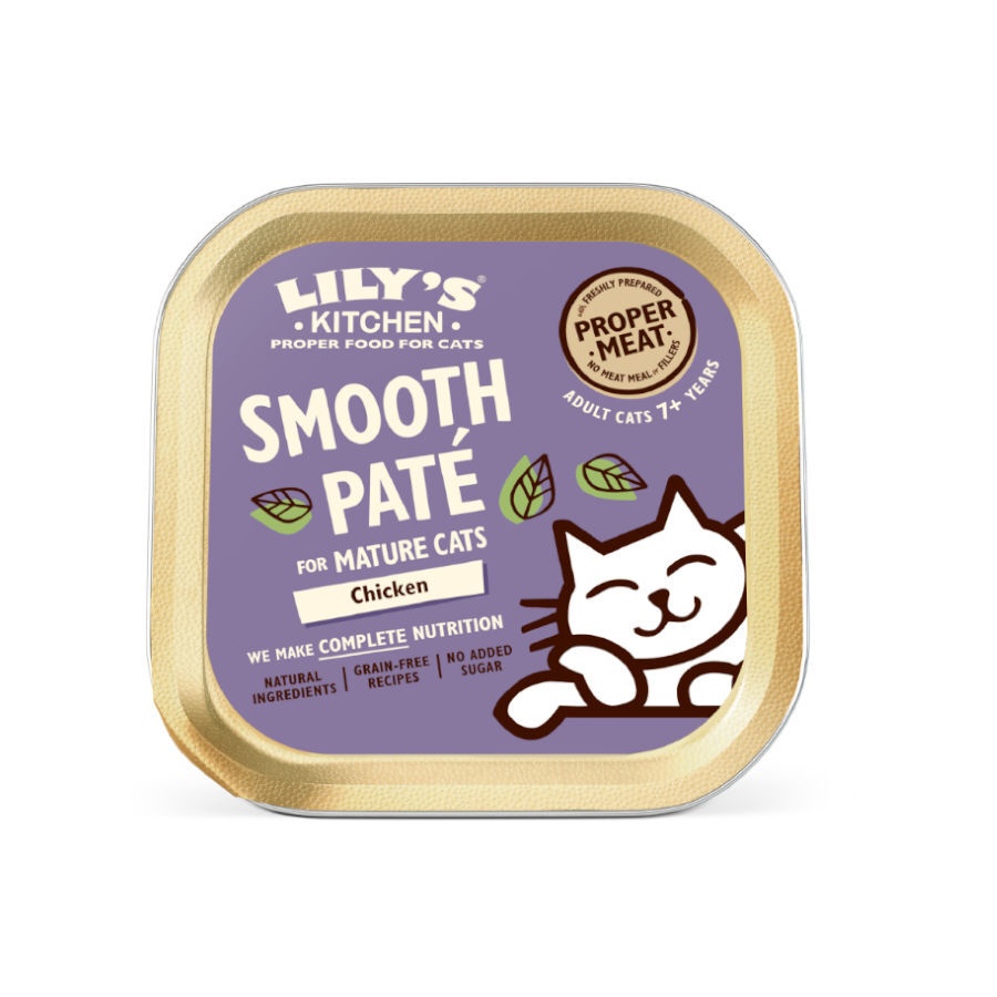 12 tarrinas x 85 g Lily's Kitchen Mature Smooth Pollo en paté para gatos  ¡Pack ahorro!