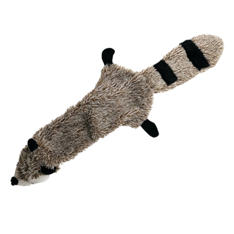 Tootoy! Comfort Skinny Racoon peluche con sonido crujiente para perros